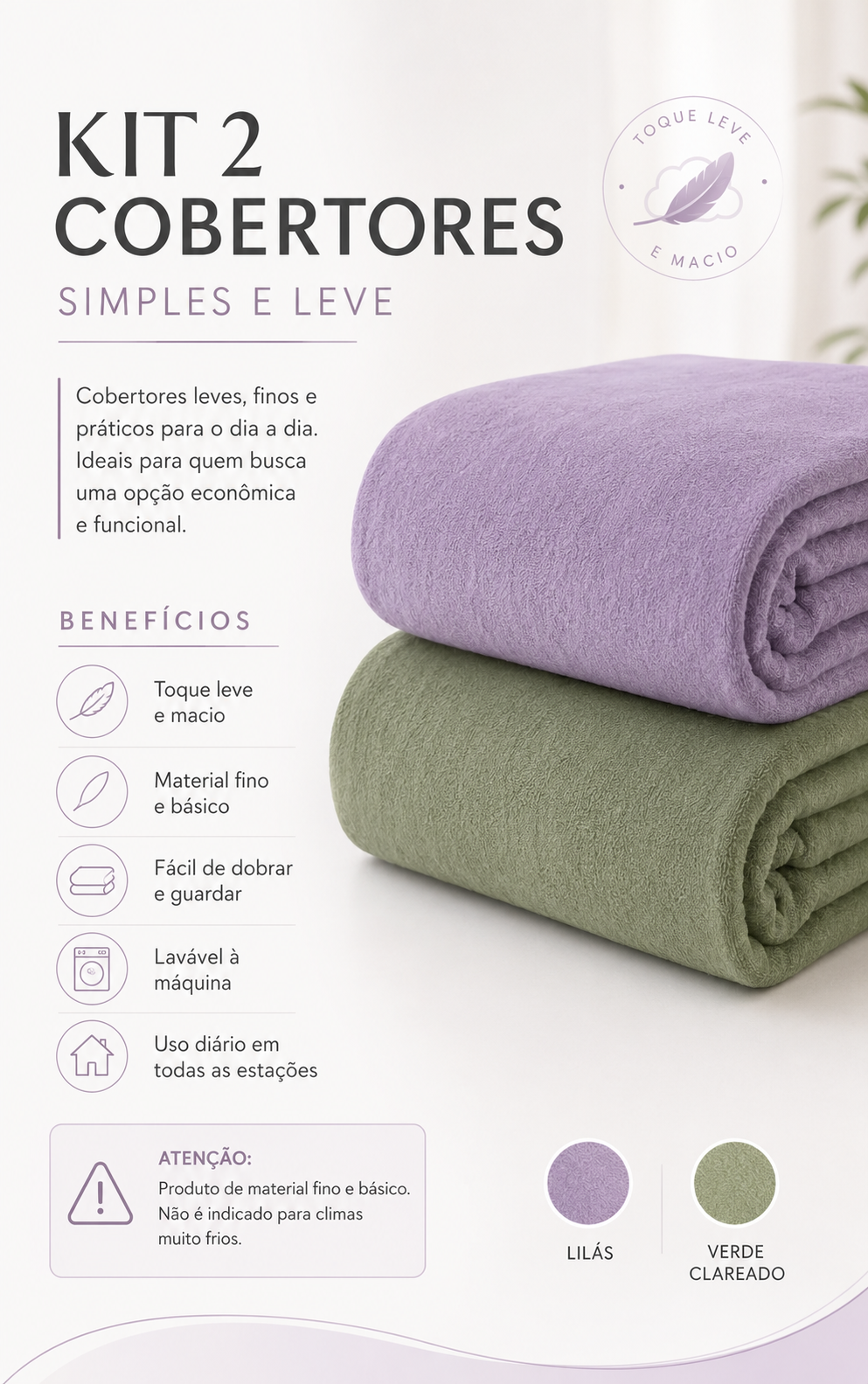 Kit Duplo Cobertores - Avela Exclusive